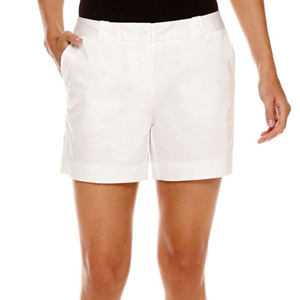 Worthington White Cotton Modern Fit Shorts NWOT
